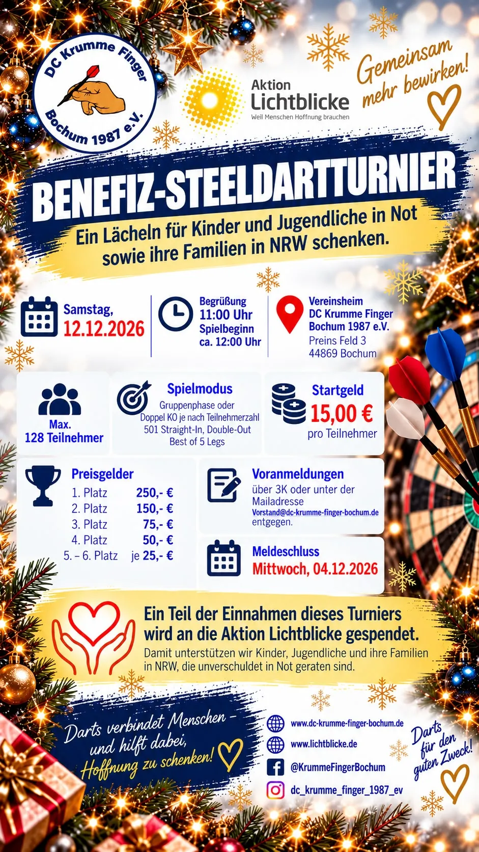 Benefiz-Steeldartturnier
